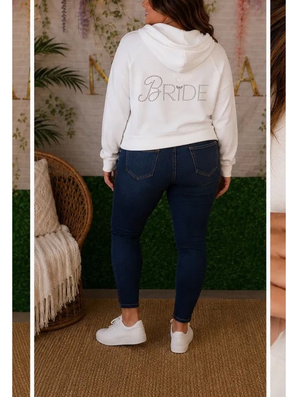 I do Collection by Victoria’s Secret White 'Bride' Hoodie with 💍 pull